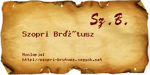 Szopri Brútusz névjegykártya