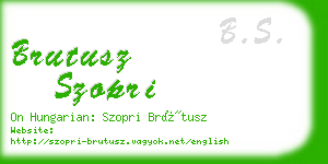 brutusz szopri business card